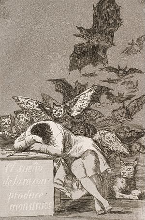 Goya, Le sommeil de la raison engendre des monstres, 1799, Nelson-Atkins Museum of Art